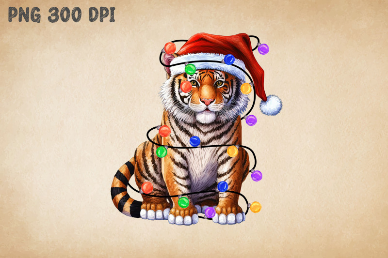 cute-tiger-happy-christmas-watercolor