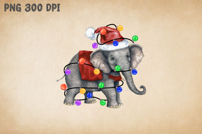 cute-elephant-happy-christmas-watercolor