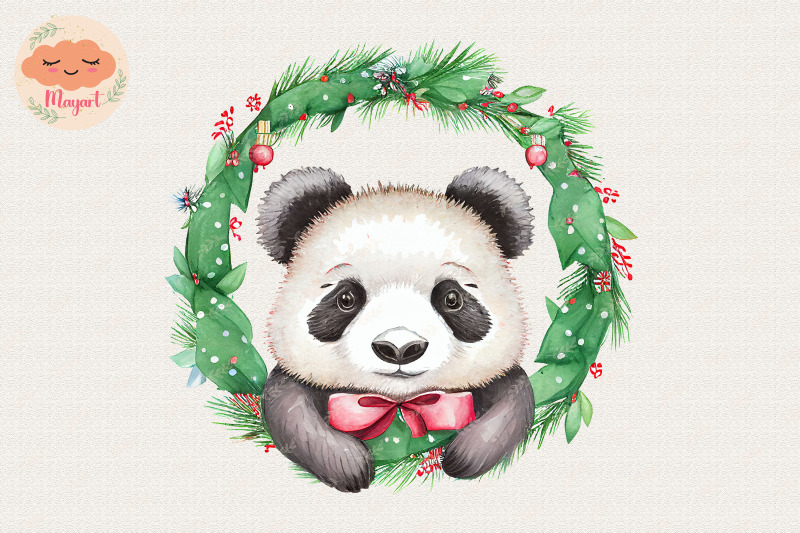 christmas-wreath-cute-panda