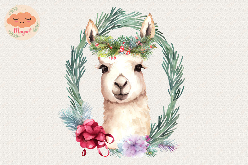 christmas-wreath-cute-llama