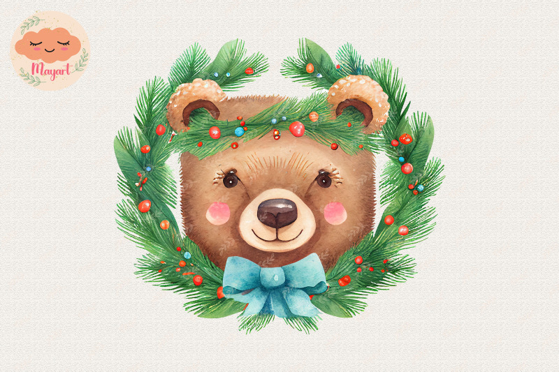 christmas-wreath-cute-bear