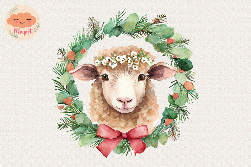 christmas-wreath-cute-sheep