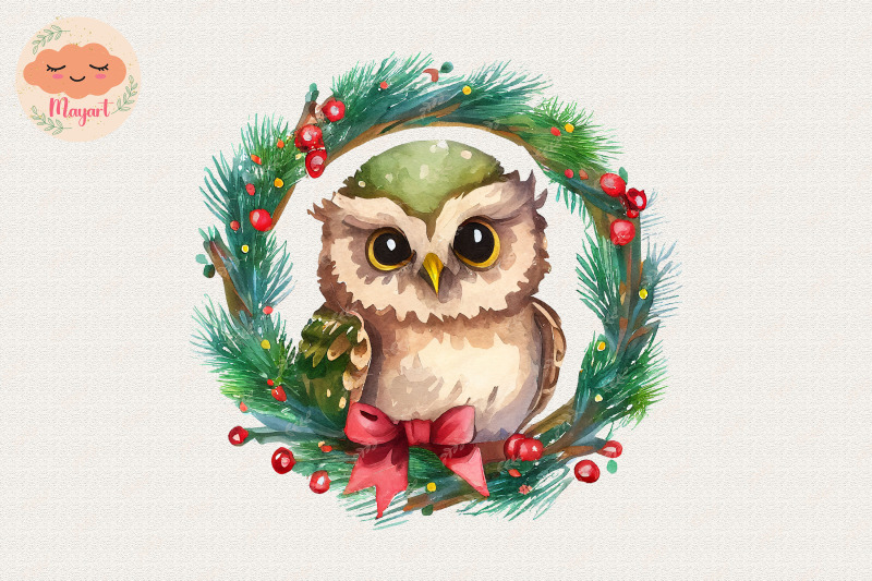 christmas-wreath-cute-owl