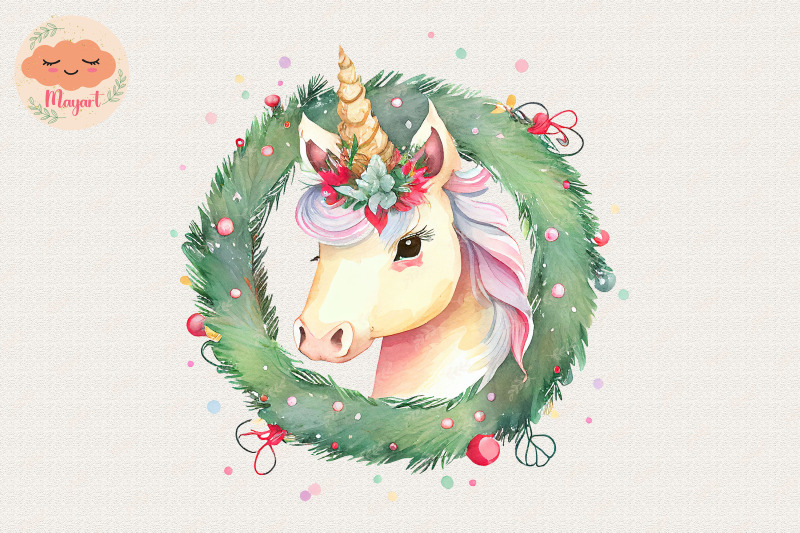 christmas-wreath-cute-unicorn