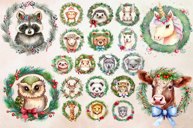 20-cliparts-christmas-wreath-animal