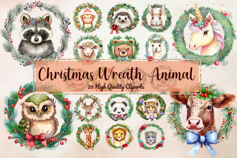 20-cliparts-christmas-wreath-animal