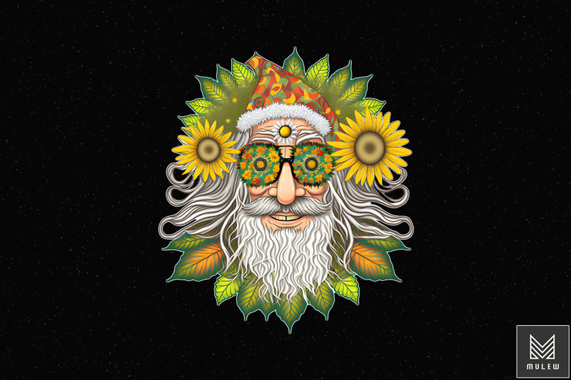 hippie-santa-claus-sunflower-christmas-2