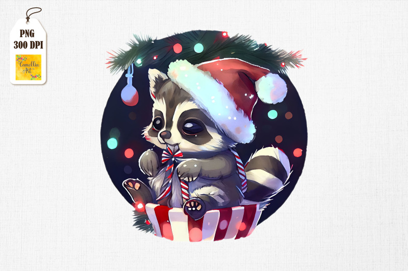 super-cute-baby-racoon-christmas-lights