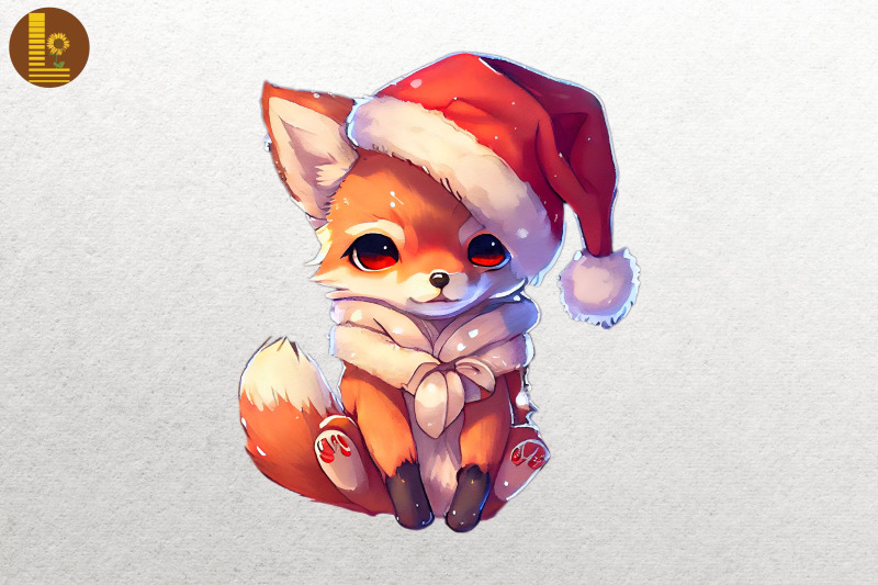 baby-fox-in-santa-hat-christmas