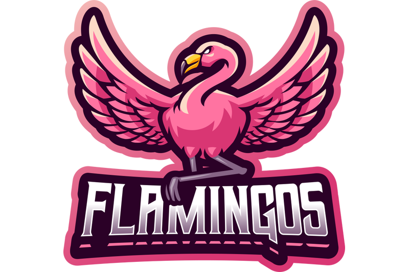 flamingo-esport-mascot-logo-design