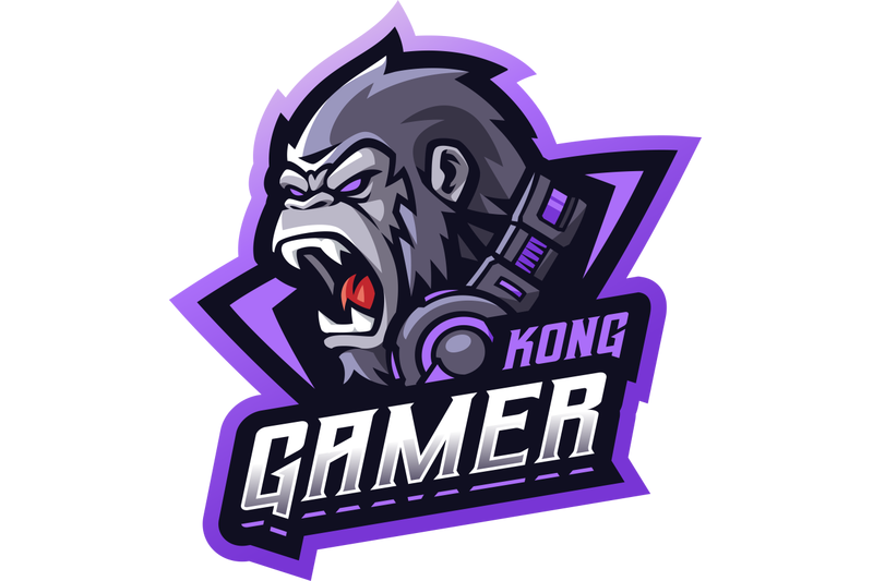 kong-gamer-esport-mascot-logo-design