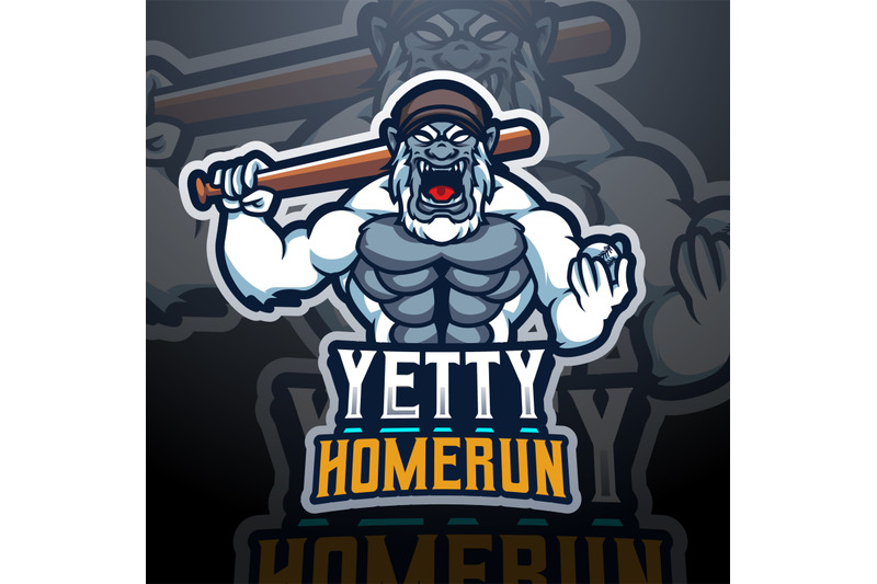 yetty-homerun-esport-mascot-logo-design