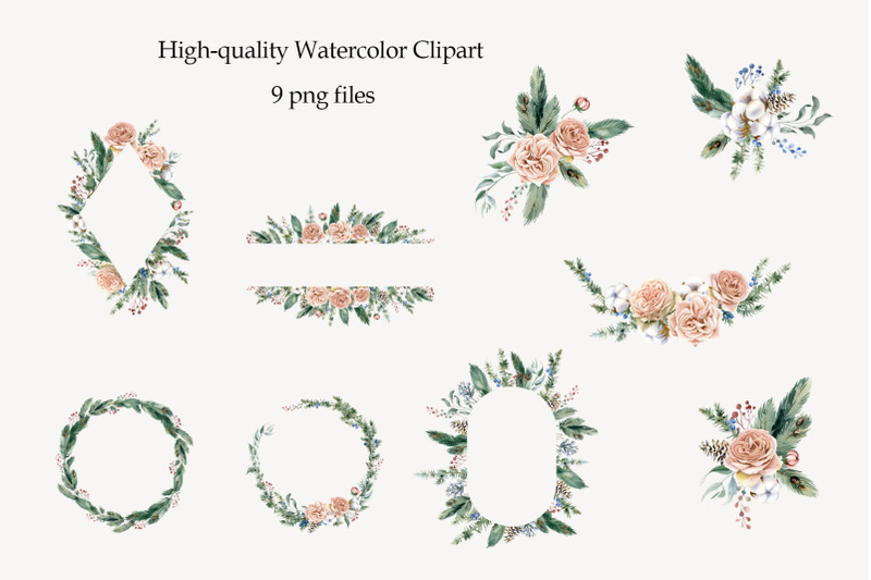 winter-wreath-clipart-watercolor-christmas-frame-png-holiday-banner-pi