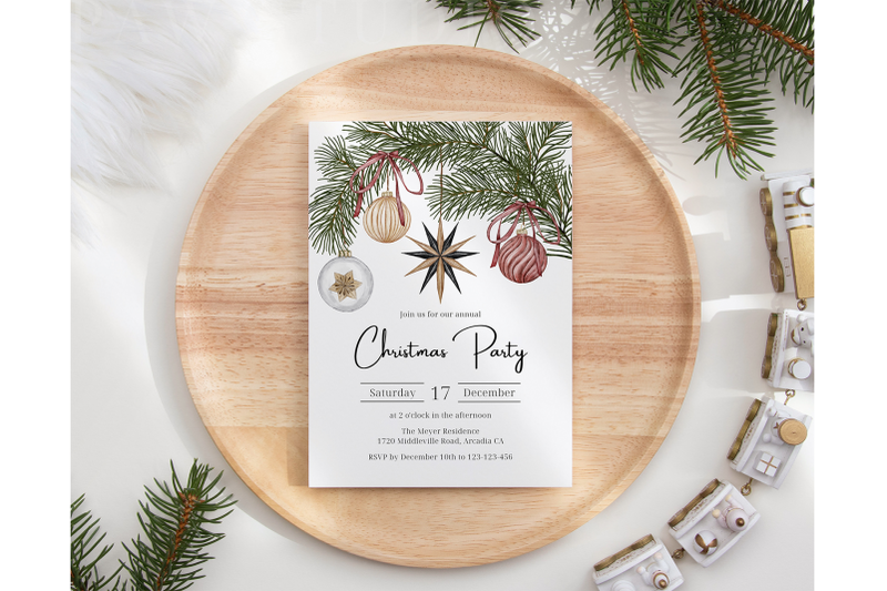 christmas-party-invitation-holiday-dinner-invite-template