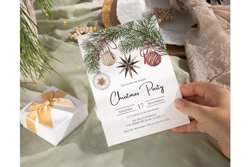 christmas-party-invitation-holiday-dinner-invite-template