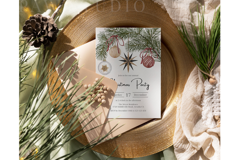 christmas-party-invitation-holiday-dinner-invite-template