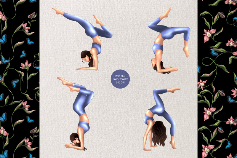 yoga-poses-woman-clip-arts-healthy-lifestyle-sport