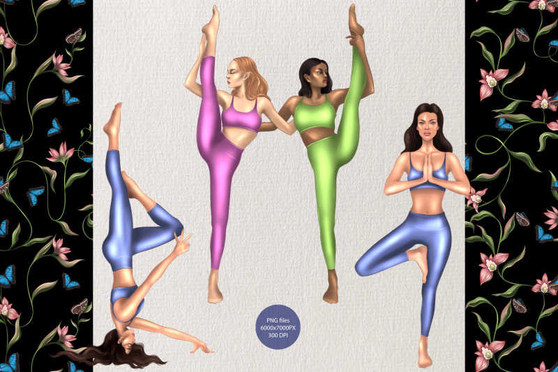 yoga-poses-woman-clip-arts-healthy-lifestyle-sport