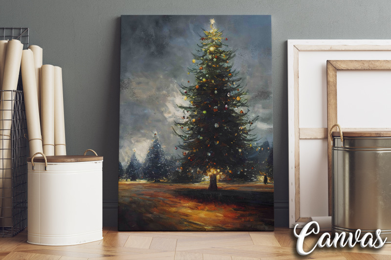 Christmas Oil Painting Background Bundle By Unlimab | TheHungryJPEG