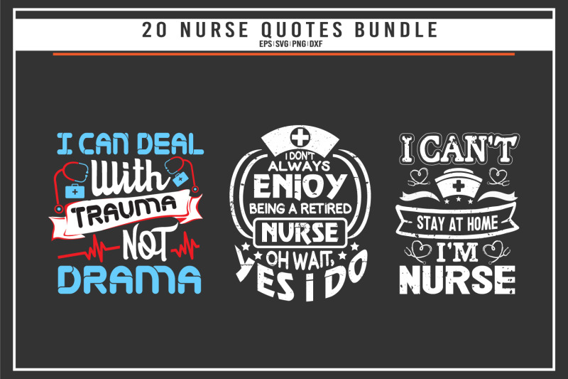 nurse-typographic-quotes-t-shirt-bundle