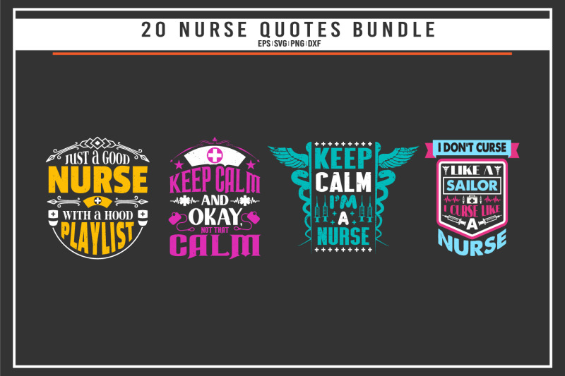 nurse-typographic-quotes-t-shirt-bundle