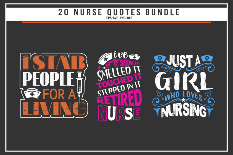 nurse-typographic-quotes-t-shirt-bundle