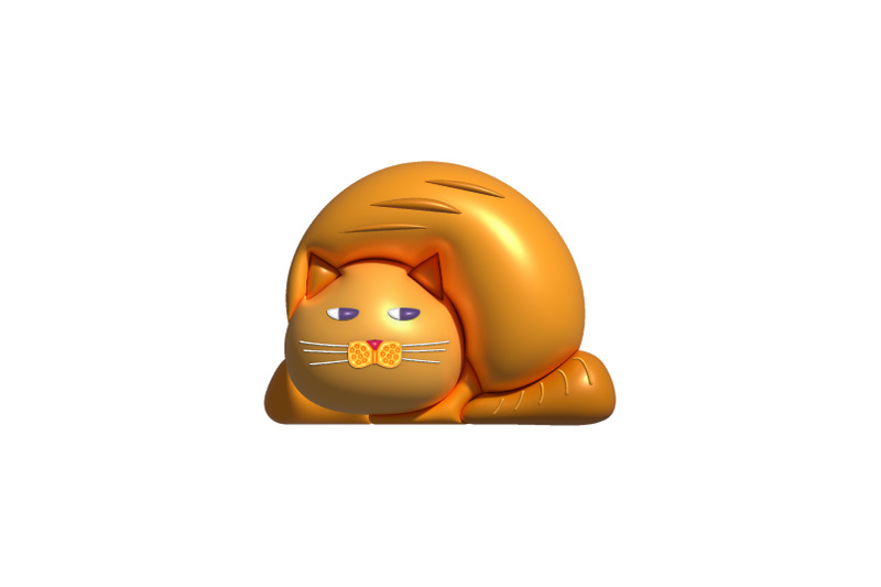 3d-portrait-of-yellow-fat-sleeping-cat-minimal-stylized-art-style-3d