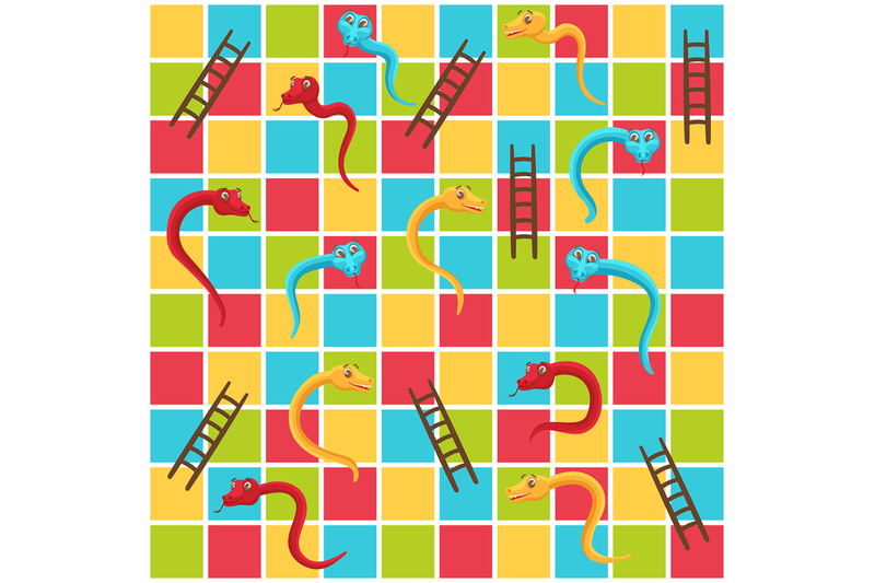 snake-and-ladders-grid-color-tiles-game-board-with-cute-snakes-and-la