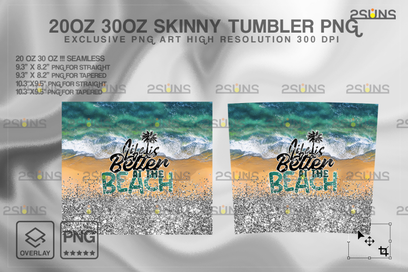 20oz-sea-silver-glitter-skinny-tumbler-seamless-design