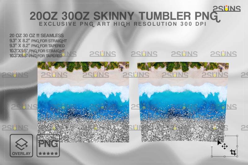 20oz-sea-glitter-silver-skinny-tumbler-seamless-design-sublimation-pn