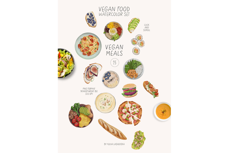 vegan-food-watercolor-set