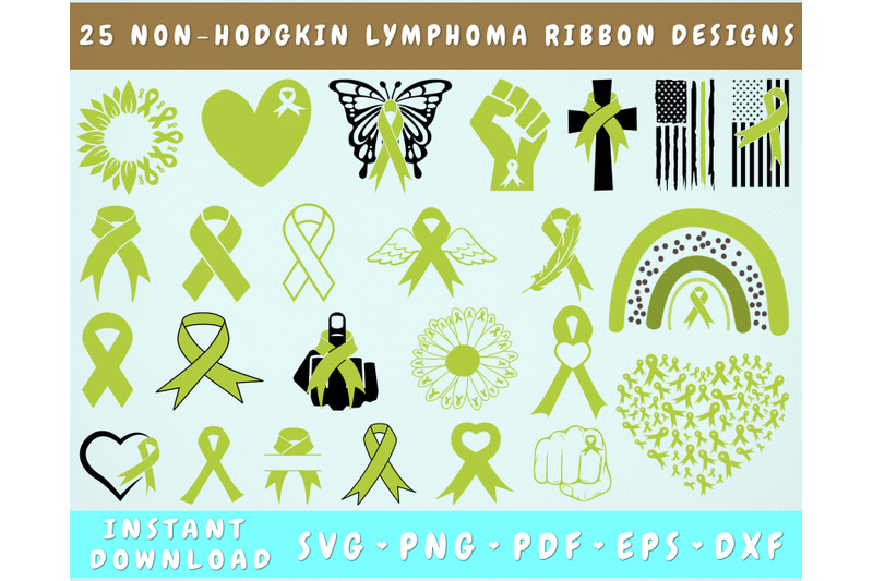 non-hodgkin-lymphoma-ribbon-svg-bundle-25-designs