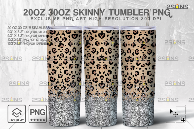 20oz-glitter-silver-leopard-skinny-tumbler-seamless-digital-design
