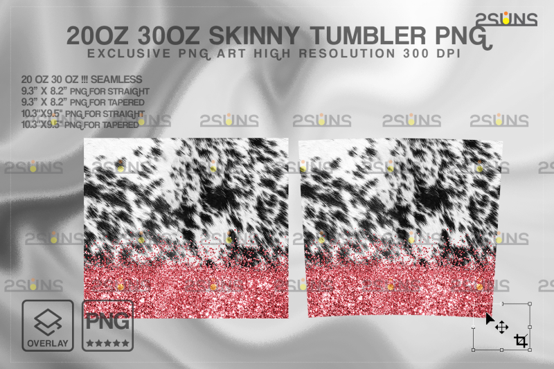 20oz-cowhide-gold-glitter-skinny-tumbler-seamless-design