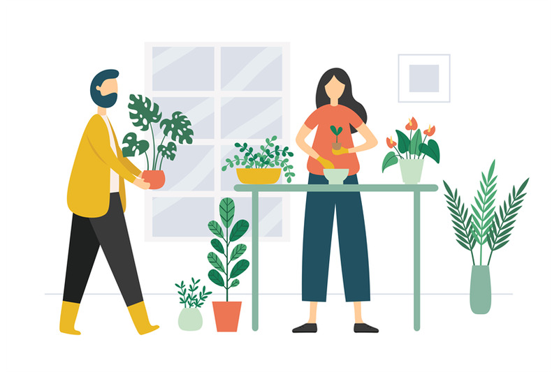 people-gardening-woman-in-gloves-replanting-sprout-into-new-flowerpot