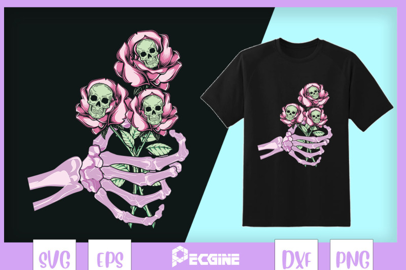 valentine-skeleton-hand-skulls-roses