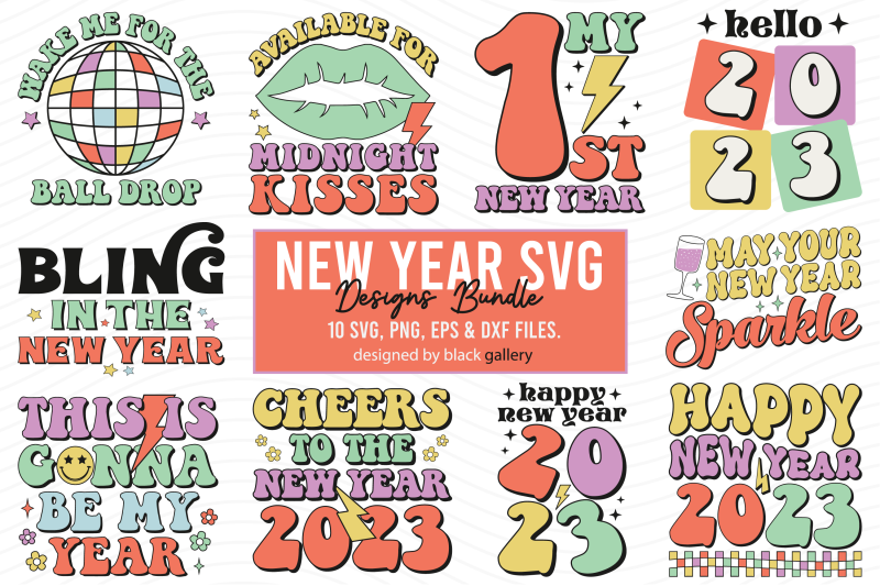 new-year-retro-png-sublimation-bundle