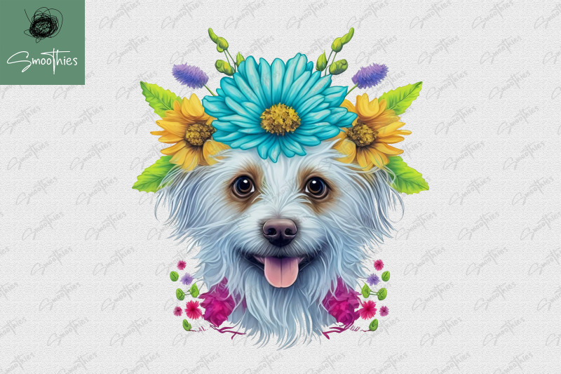 puppy-with-flower-pomeranian-dog