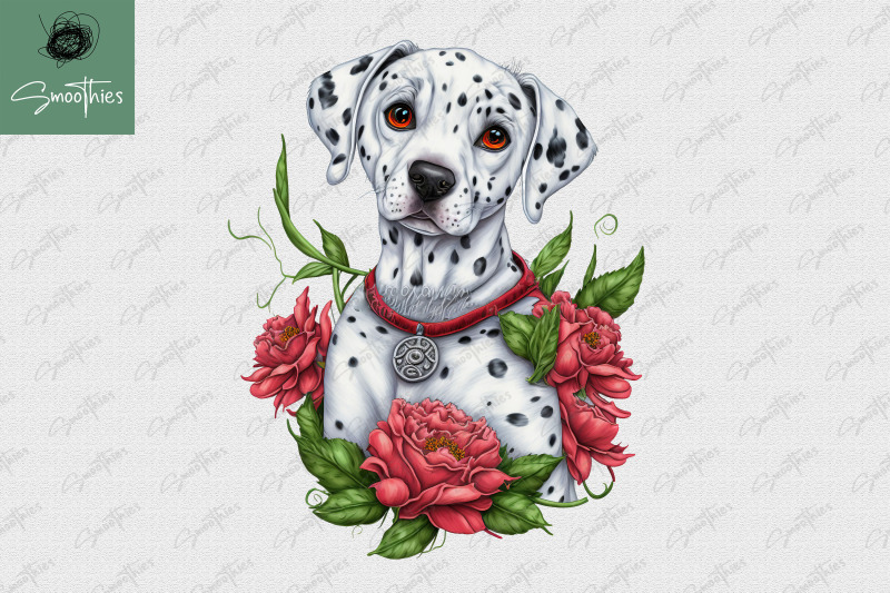 puppy-with-flower-dalmatian