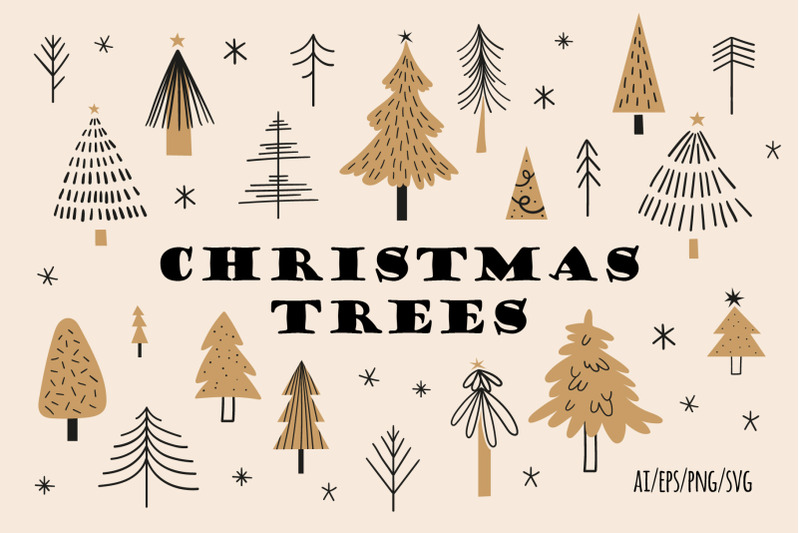 christmas-trees-vector-collection