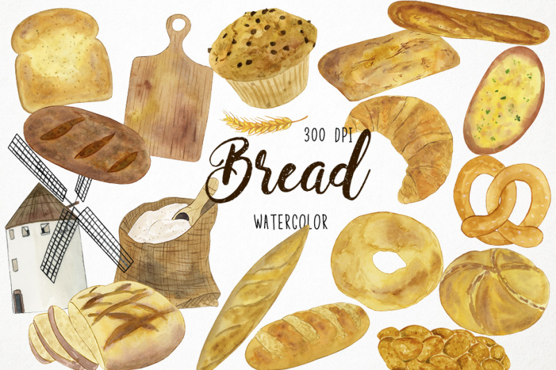 watercolor-bread-clipart-nakery-clipart-bread-graphics