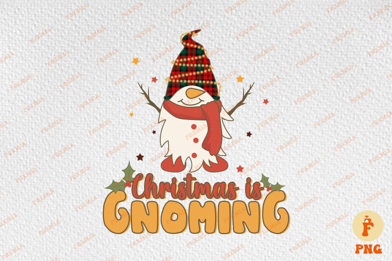 christmas-is-gnoming-snowman-gnome-retro