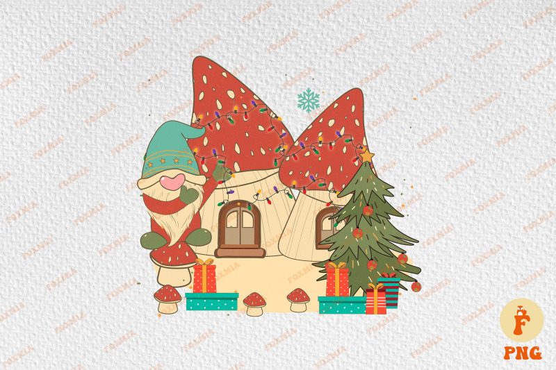 retro-gnome-christmas-mushroom-house