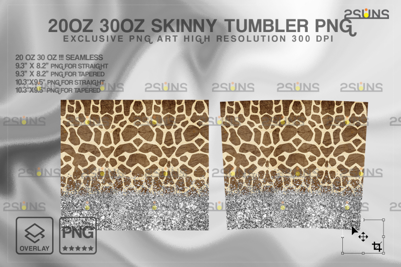 20oz-glitter-silver-giraffe-skinny-tumbler-seamless-digital-design