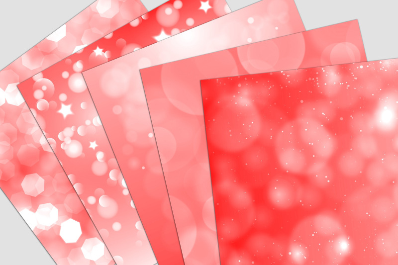 red-bokeh-digital-paper-pack