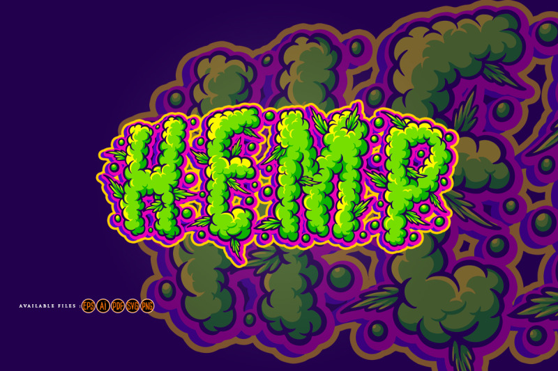 hemp-smoke-effect-hand-lettering-svg