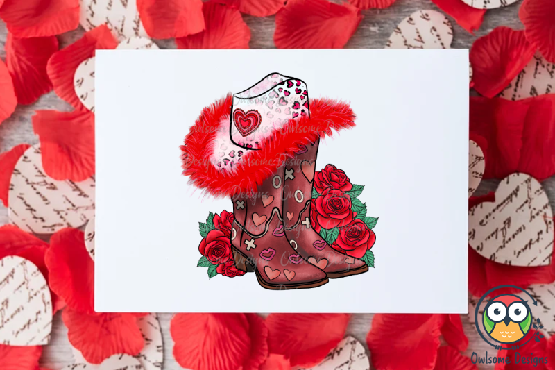 valentine-boots-cowgirl-sublimation-png