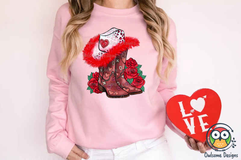 valentine-boots-cowgirl-sublimation-png