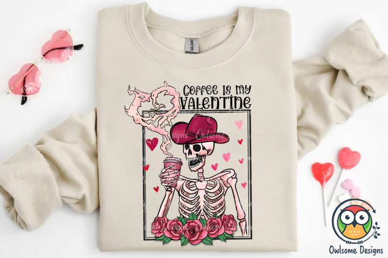 skeleton-coffee-is-my-valentine-png-design