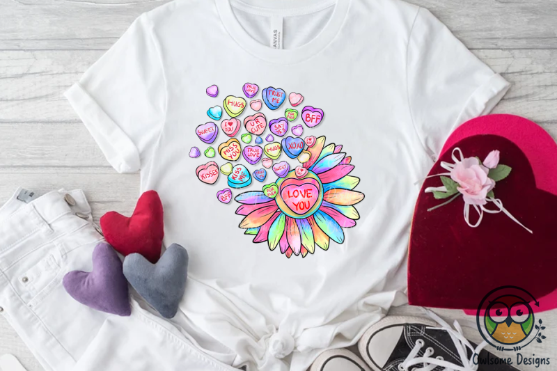 sunflower-candy-valentine-love-png-design